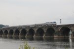 AMTK 93 leads a westbound train over Rockville bridge